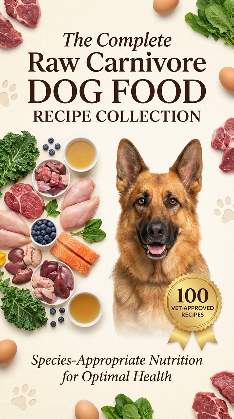 VET-APPROVED Dog Food Recipe Book - 100 Raw Carnivore Recipes | Homemade | Printable PDF | Digital Download