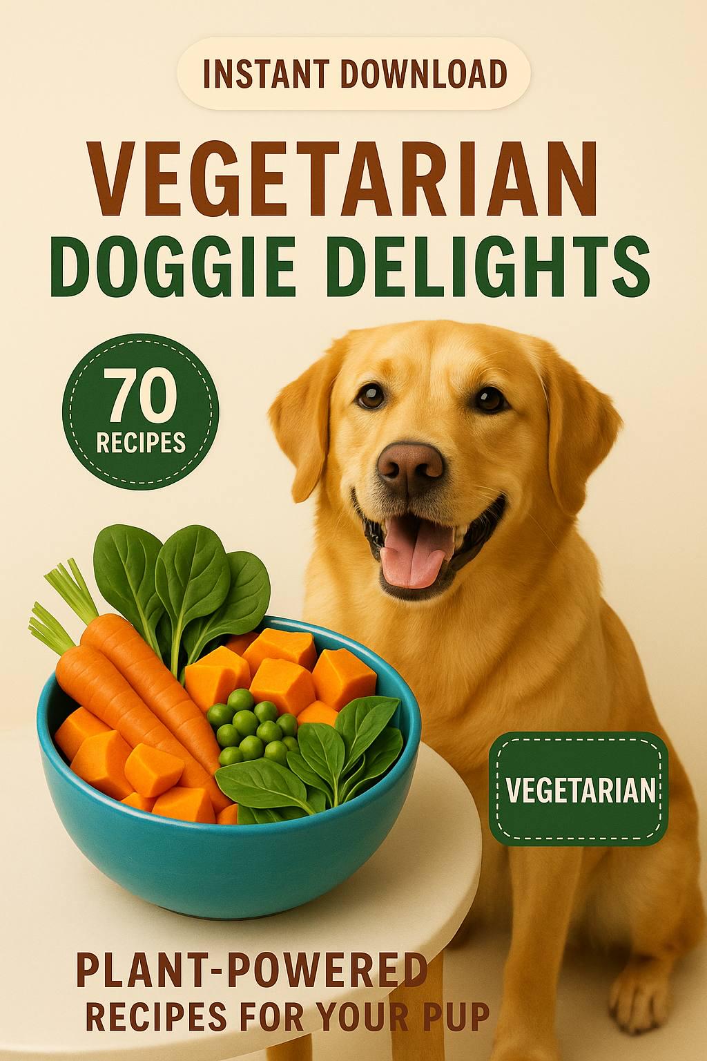 Vet-Approved Vegetarian Dog Recipes: Plant-Based Cookbook (Digital Download