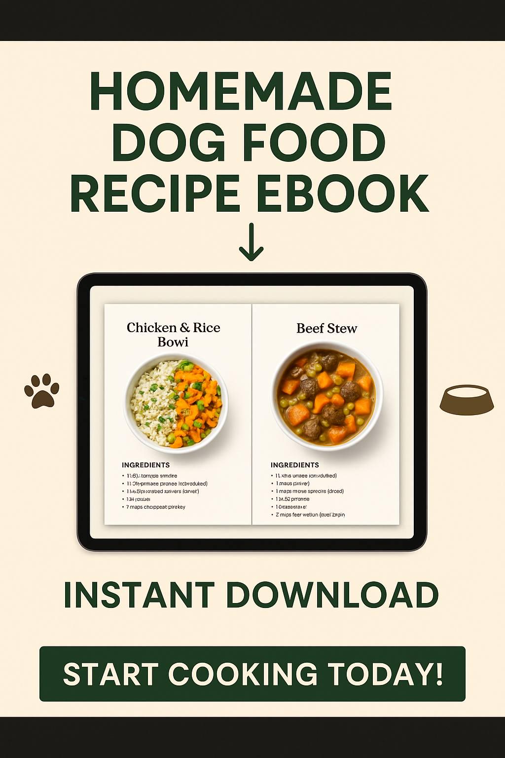 Homemade Dog Food Cookbook: 100 Vet-Approved Recipes (PDF)
