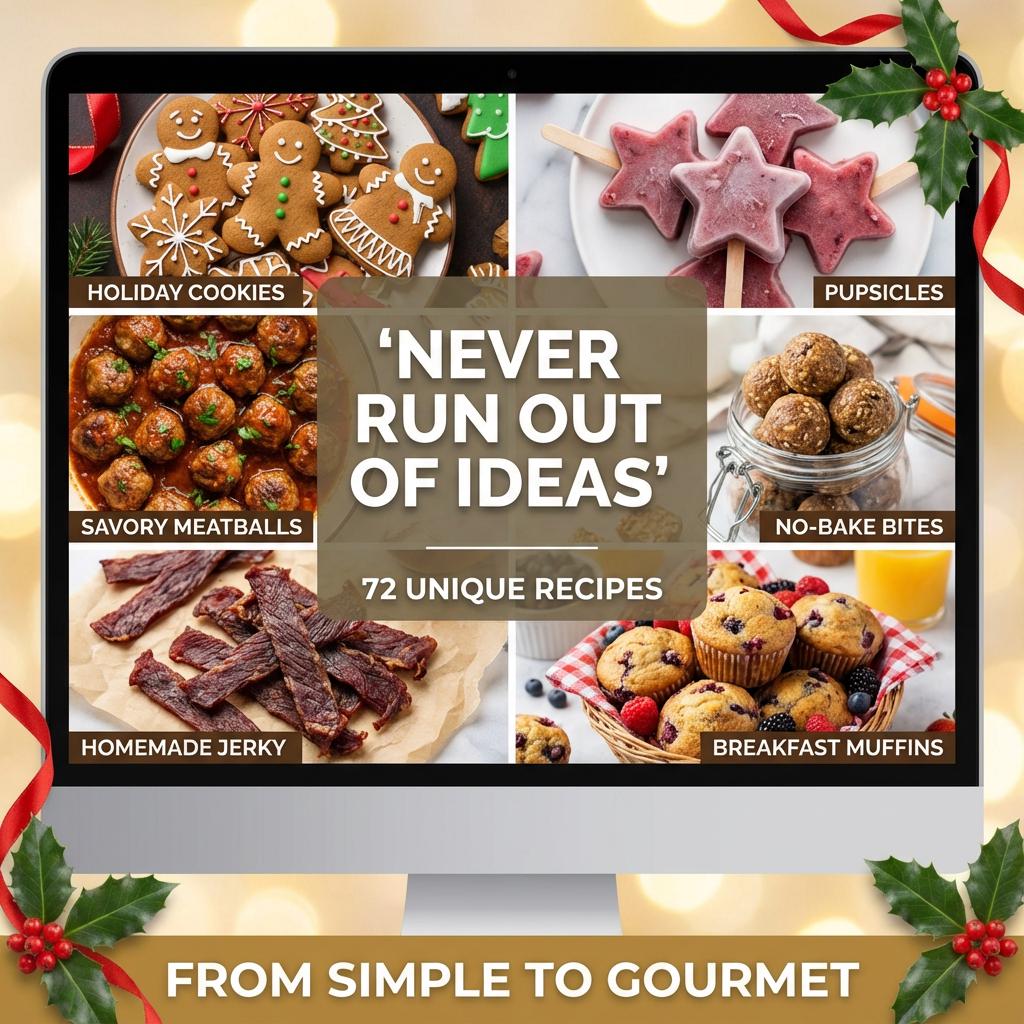72 Vet-Approved Christmas Dog Recipes | Homemade Dog Treat Cookbook | Digital Download