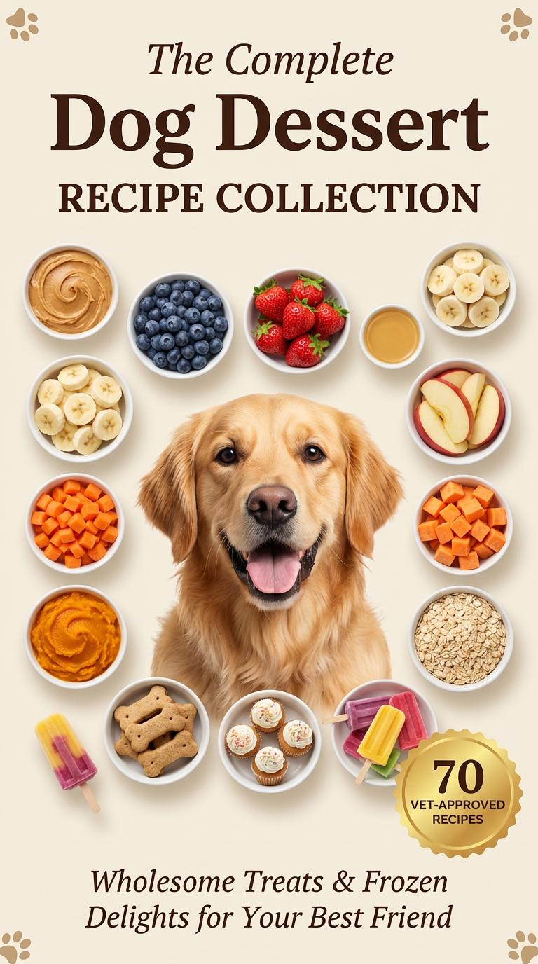70 Vet-Approved Dog Dessert Recipes | Printable Homemade Dog Treat Cookbook | Digital Download | Healthy & Safe