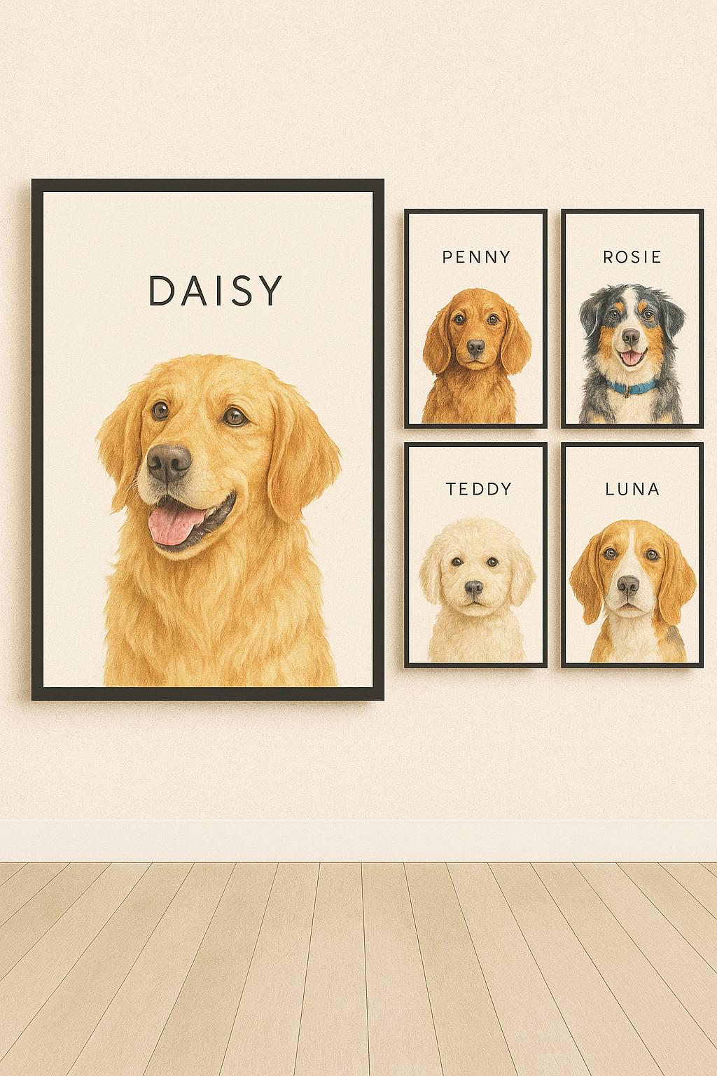 Custom Pet Portrait from Photo: Personalized Pet Memorial (Digital Download