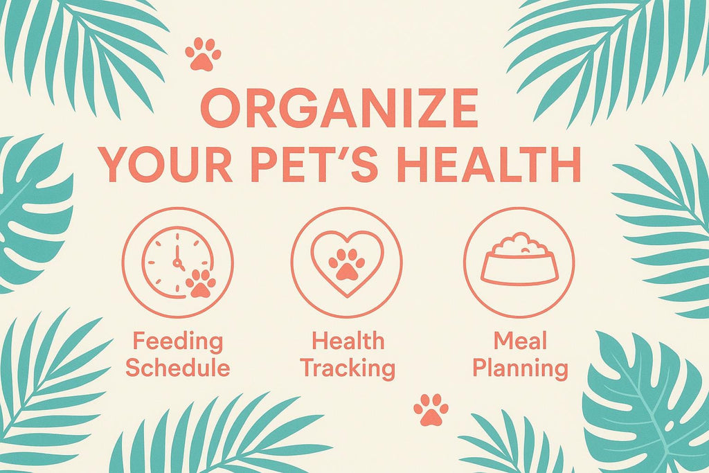 Tropical Dog Feeding Schedule: Pet Tracker, A4 & US Letter (PDF Download)