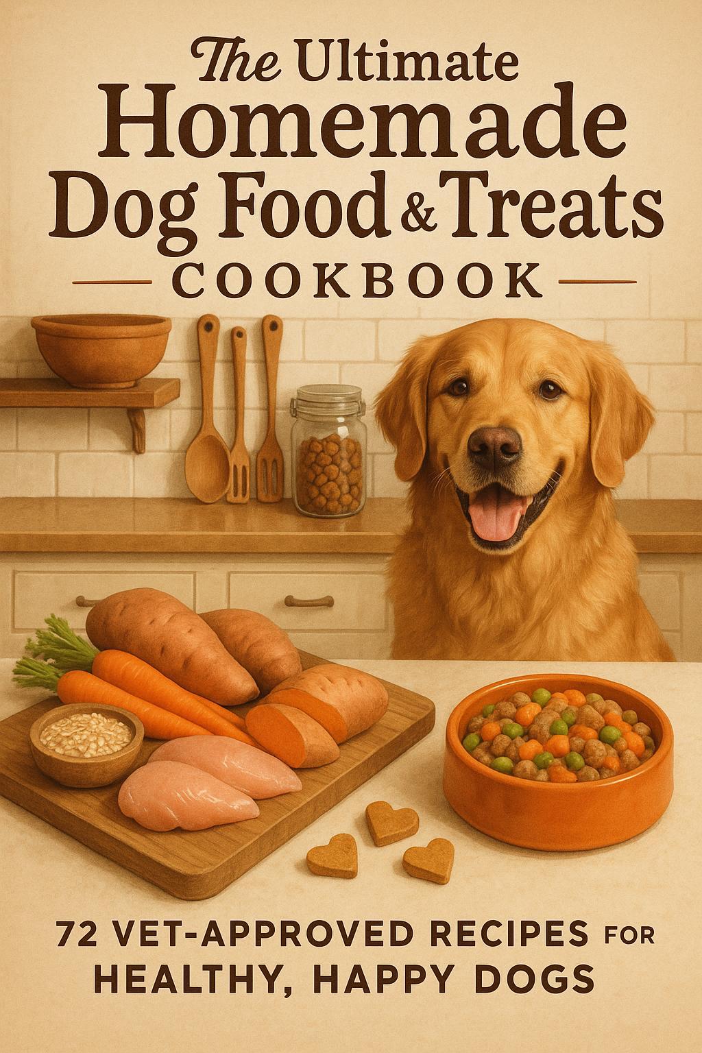 72 Vet-Approved Homemade Dog Food & Treats Cookbook (Digital Download)